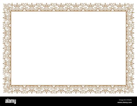 Floral Frame Border For Certificate Stock Vector Image And Art Alamy