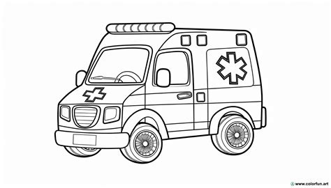 Coloriage d ambulance médicale à Télécharger ou à Imprimer gratuitement