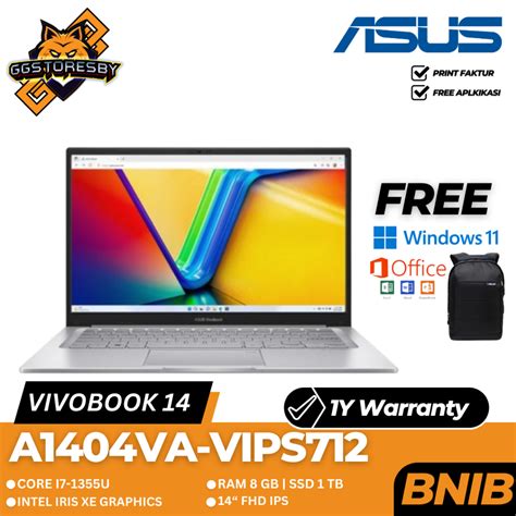 Jual LAPTOP ASUS VIVOBOOK 14 A1404VA VIPS712 I7 1355U 8 1TB IRISXE W11