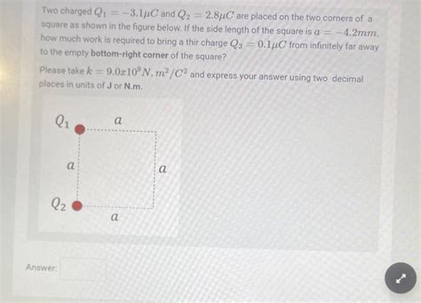 Solved Two Charged Q1−31μc And Q228μc Are Placed On The