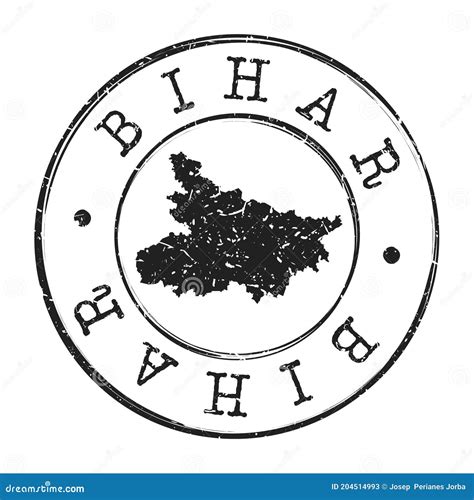 Bihar India Map Postmark Silhouette Postal Passport Stamp Round Vector Icon Vintage Postage