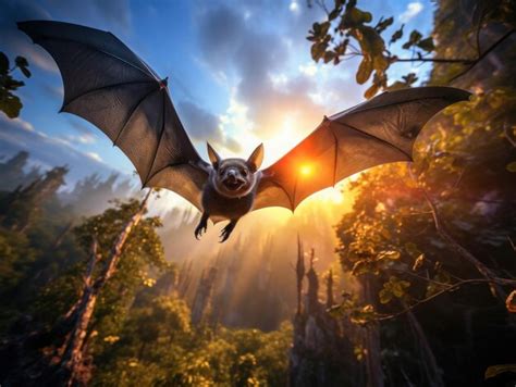 Premium AI Image | Bat in its Natural Habitat Wildlife Photography Generative AI