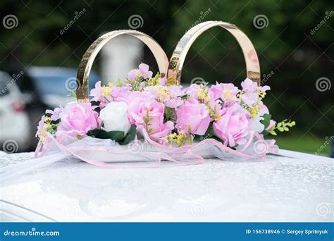 Decorative Wedding Rings On Car Stock Photo Image Of Concepts