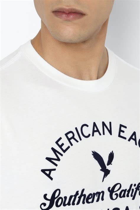 Buy American Eagle Men White Super Soft Elevated Graphic T Shirt Online