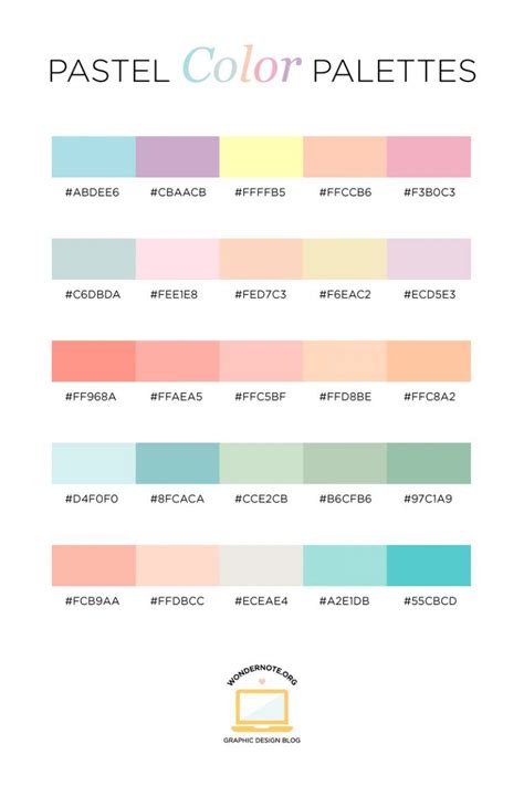 Color Palettes for Web, Digital, Blog & Graphic Design with Hexadecimal ...