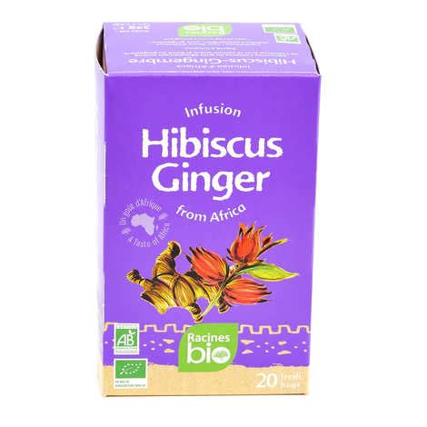 African Organic Hibiscus Ginger Herbal Tea Racines