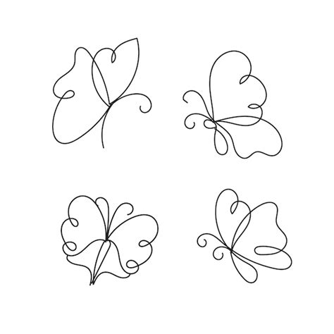 Premium Vector Beautiful Butterfly Outline Illustration