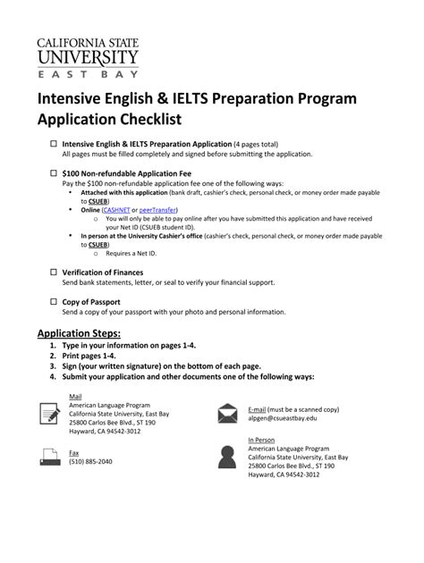 Fillable Online Csueastbay Iep Application Packetdocx Fax Email