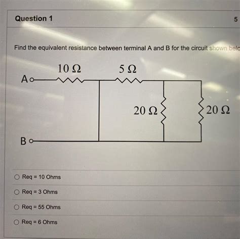 Solved Find The Equivalent Resistance Between Terminal A And Chegg