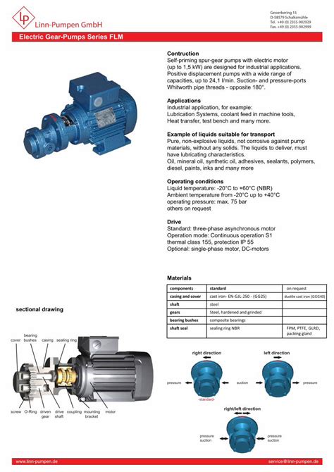 PDF Electric Gear Pumps Series FLM Linn Pumpen De Electric Gear