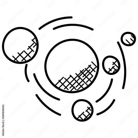 Orbit Doodle Solar System With Sun And Planets Stock Vector Adobe Stock