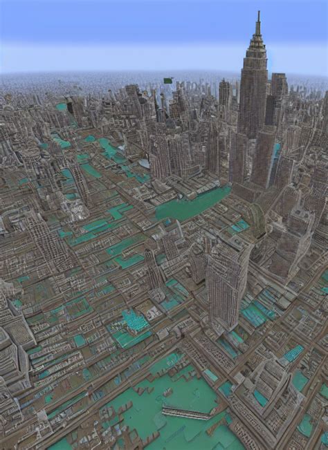 KREA AI - new york city built in minecraft, detailed, rtx, 4...