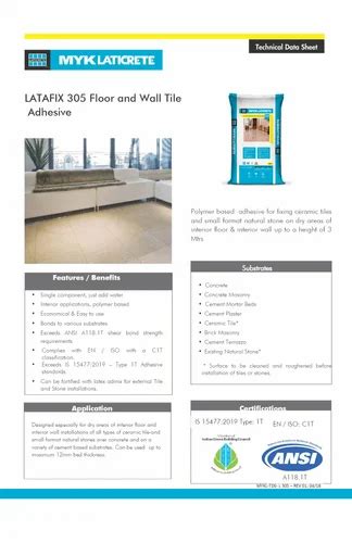 Myk Laticrete 305 Thinset Tile Adhesive Bag Packaging Size 20 Kg At