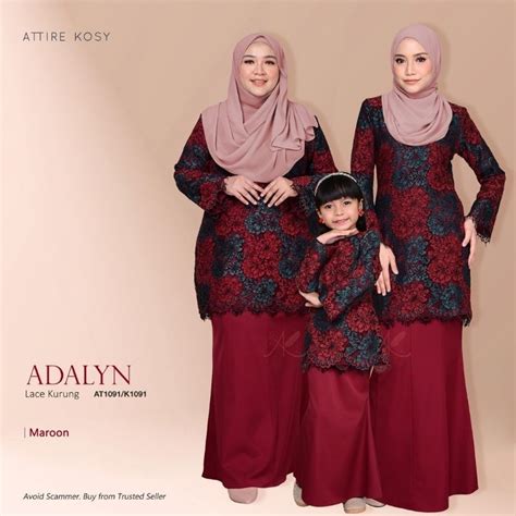 Baju Raya Sedondon Color Maroon Baju Kurung Kurta Dan Baju Melayu Raya 2024 Ready Stock