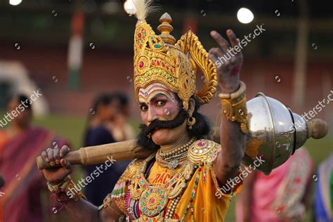 Artist Dressed Demon King Ravana Performs Editorial Stock Photo Stock