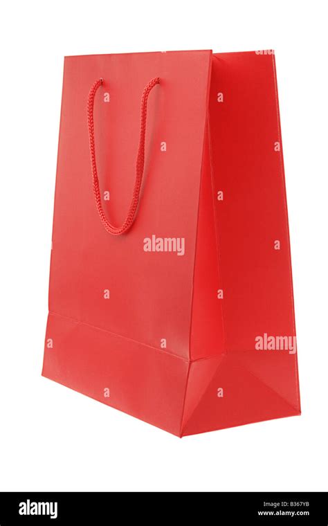 Red Paper Bag On White Background Stock Photo Alamy