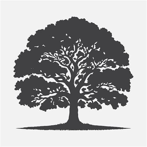 Premium Vector Print Majestic Oak Tree Silhouette Capturing Natures