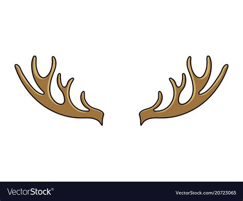 Deer horns cartoon color Royalty Free Vector Image