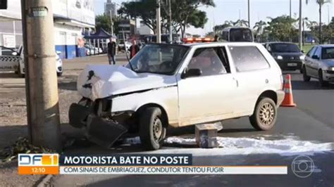 V Deo Motorista Sinais De Embriaguez Bate No Poste Em Samambaia