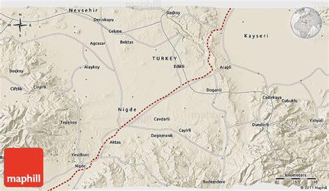 Shaded Relief 3D Map of Derinkuyu