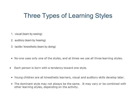 Three Different Learning Styles