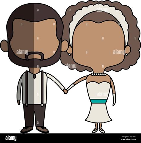 Cute Couple Husband Wife In Wedding Suit Happy Together Stock Vector Image And Art Alamy