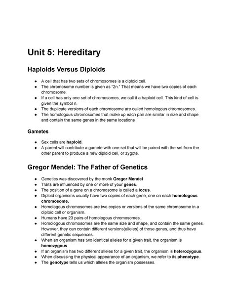 Ap Bio Unit 5 Full Notes On Ap Bio Unit 5 Heredity Unit 5