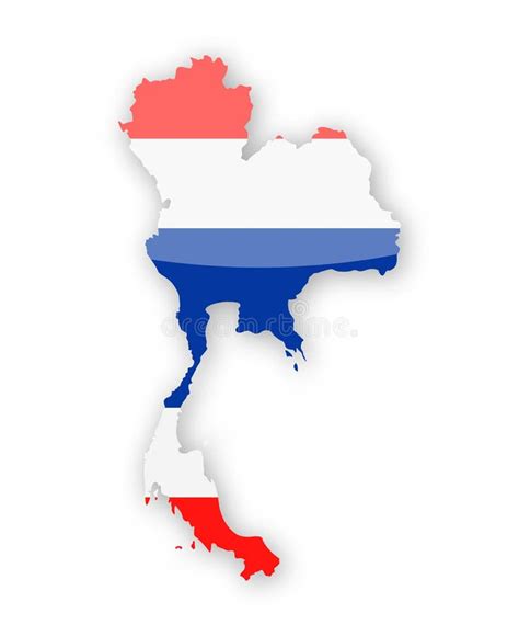 Thailand Flag Country Contour Vector Icon Stock Illustration