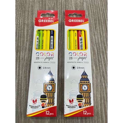 Jual Pensil 2b Greebel Color Pops Graphite Pencil 7029 Lusin 12pcs