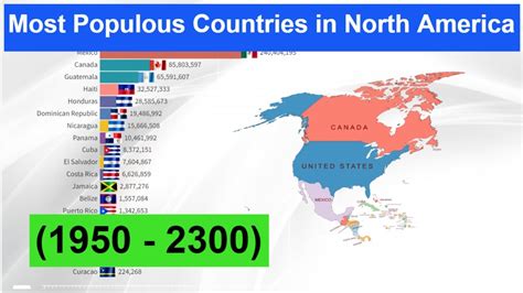 Most Populous Countries In North America 1950 2300 North America