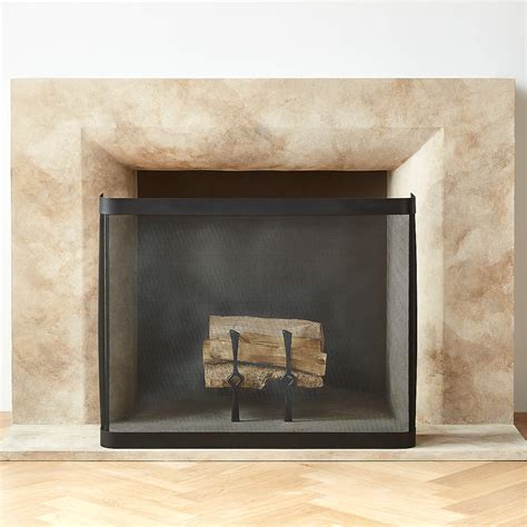 Ember Black Mesh Fireplace Screen | CB2