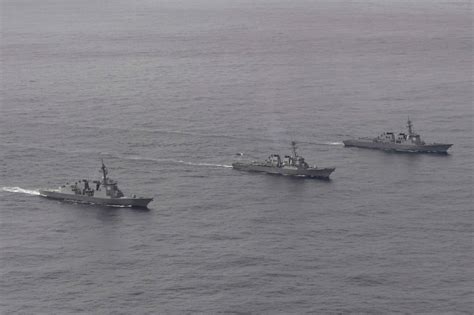 Japan South Korea And U S Stage Rare Joint Naval Drill After North