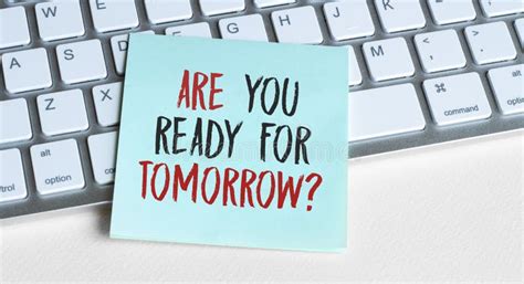 Are You Ready For Tomorrow Word Concept On Sticker On The Keyboard