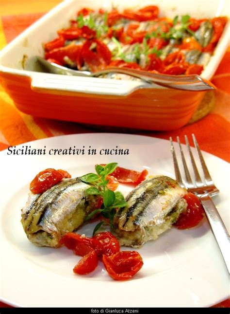 Alici Ripiene Al Forno Con Pomodori Siciliani Creativi In Cucina