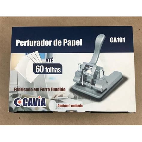 Perfurador De Papel Cavia Ca101 2 Furos Para 60 Folhas Shopee Brasil