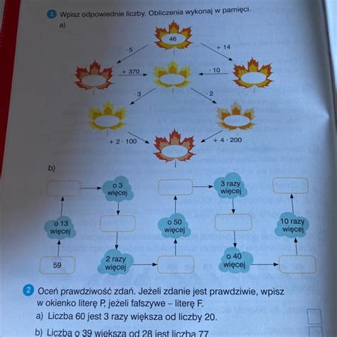 Wpisz odpowiednie liczby Obliczenia wykonaj w pamięci Brainly pl