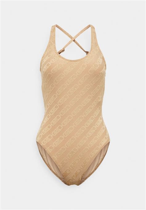 Michael Michael Kors Scoopneck One Piece Swimsuit Buff Off White