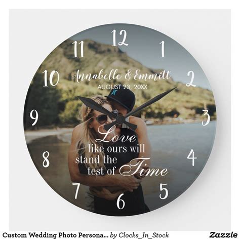 Custom Wedding Photo Personalized Large Clock Married Couple Ts