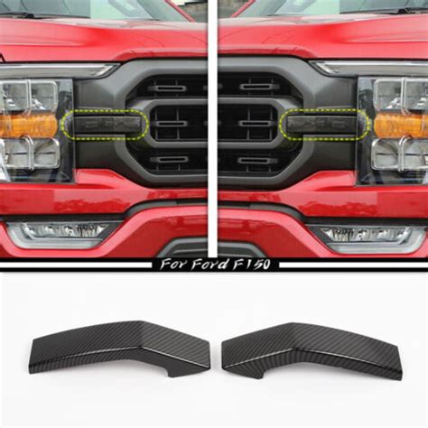 For 2021 2023 Ford F150 F 150 Carbon Fiber Front Grille Insert Cover Trim Bezels Ebay