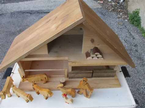 Holz Stall Bauernhof Von Trauffer Mit Figuren Handgemacht Acheter Sur