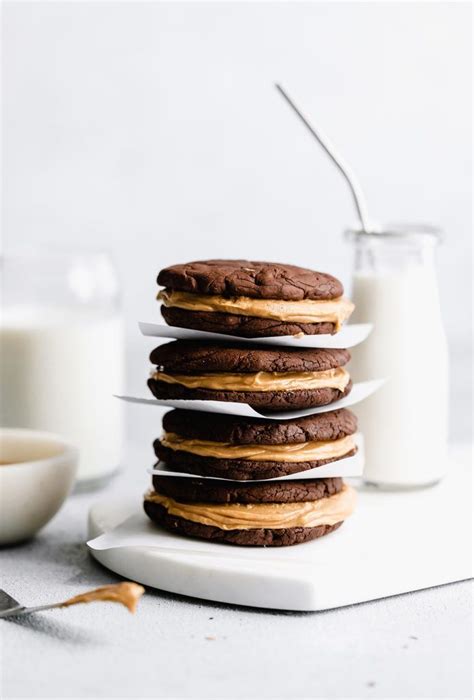 Brownie Sandwich Cookies With Peanut Butter Filling By Yogaofcooking Quick And Easy Recipe The