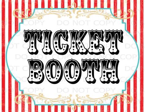 Printable Diy Vintage Circus Ticket Booth By Onelovedesignsllc Carnival