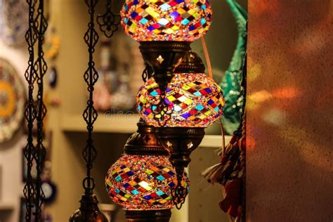 Traditional Bright Decorative Hanging Turkish Lamps And Colourful