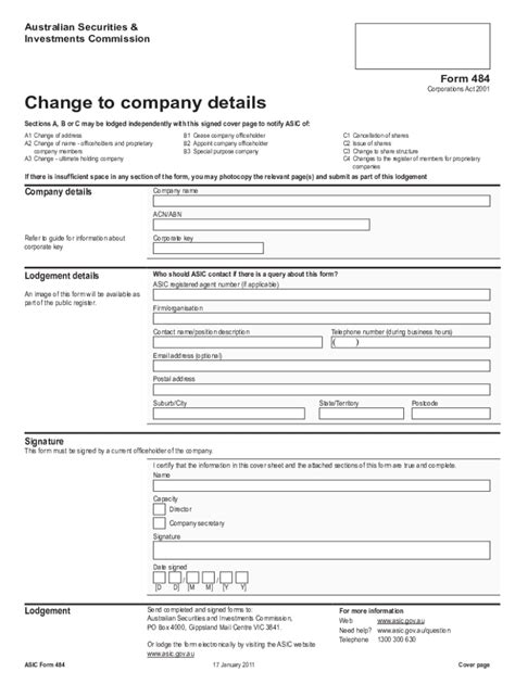 Fillable Online Asic Form 484 Department Of Treasury USDT Fax Email