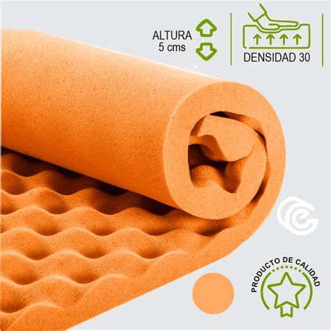Espuma Naranja Troquelada Antiescaras 90 Cms X 190 Cms X 5 Cms Espumascol