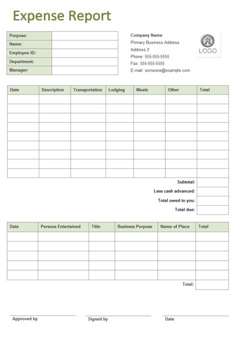 Expense Report Template For Small Business Darrin Kenneys Templates