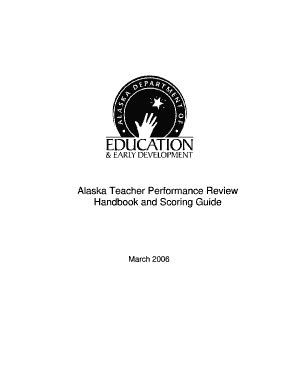 Fillable Online Eed State Ak Alaska Teacher Performance Review Handbook