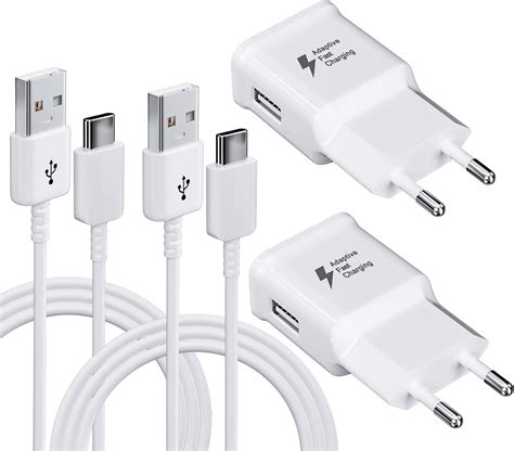 2 Pack Adaptives Schnell Ladegerät mit USB Typ C Ladekabel für Samsung