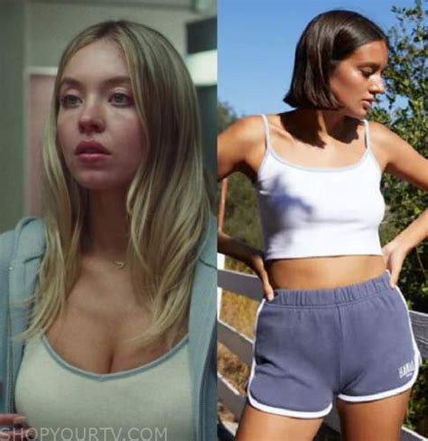 Euphoria Season 2 Episode 2 Cassie S White And Blue Trim Cami Shop Your Tv