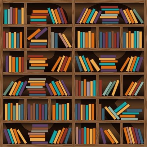 Plano De Fundo Da Estante De Livros Da Biblioteca Vetor Premium